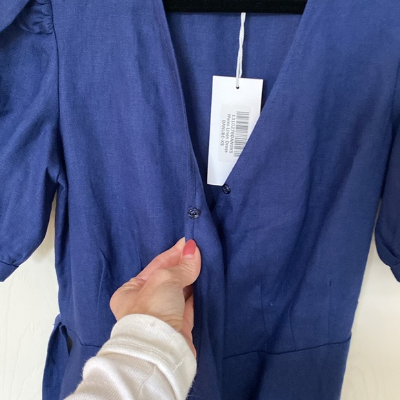 Weiss Linen Dress (Navy Blue; XS)